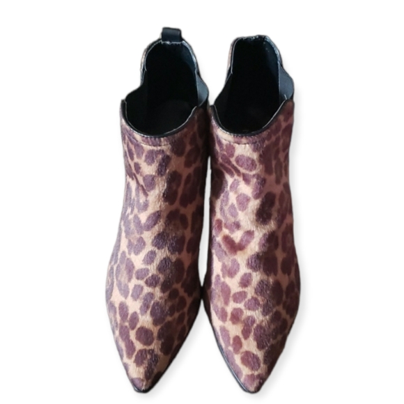 Nine West Black Brown Animal Print Hartyn Booties NWOT - Picture 3 of 5